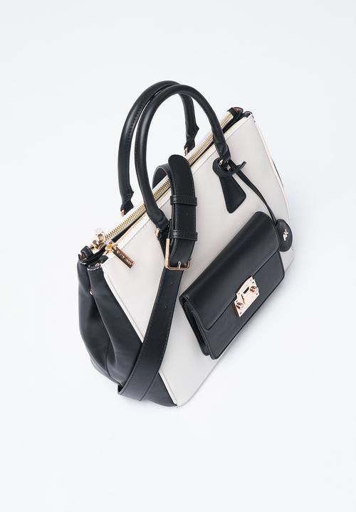 Anne Klein - Exclusive Tote With Detachable Crossbody Strap Bag-Parchment/Black