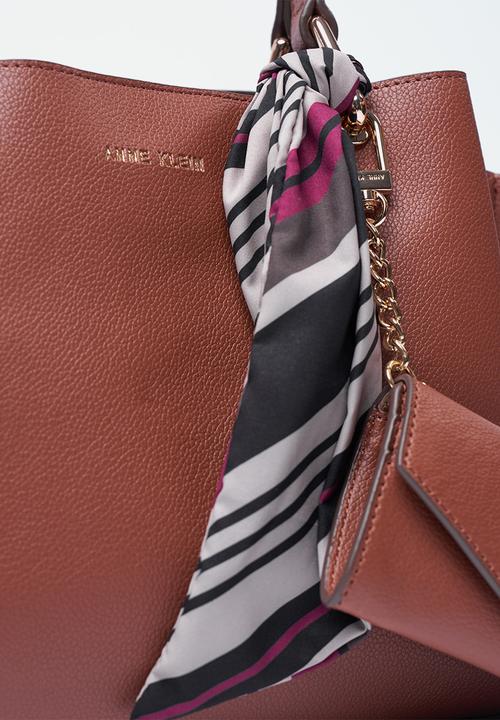 Anne Klein - Exclusive Alissa Satchel With Scarf Bag- Hazelnut