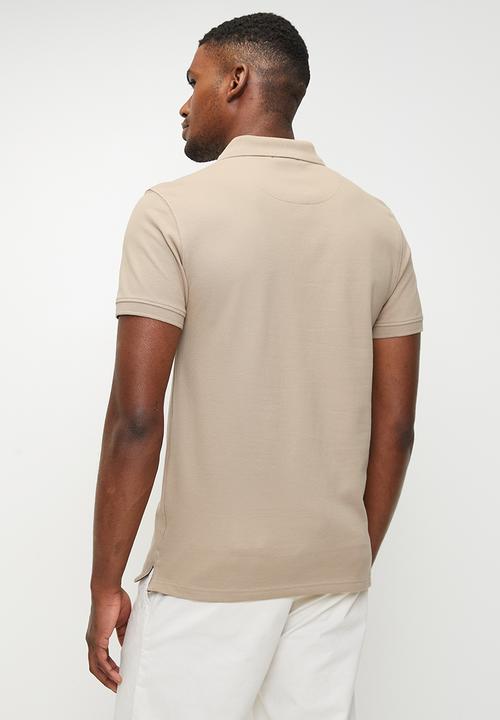 POLO - Carter essential pique short sleeve golfer - taupe	