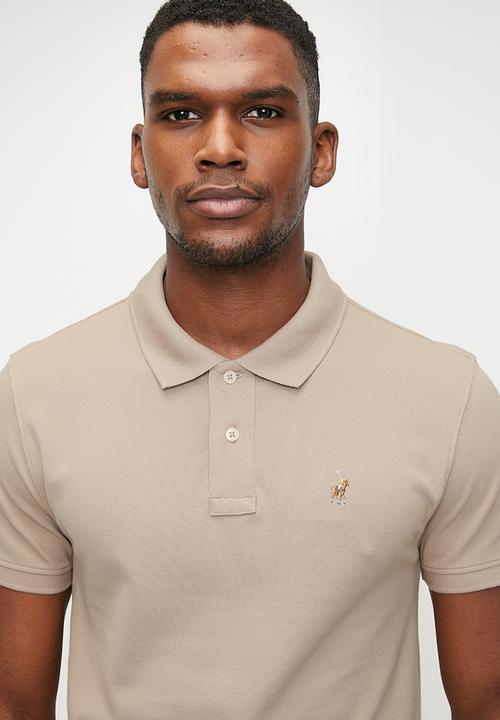 POLO - Carter essential pique short sleeve golfer - taupe	