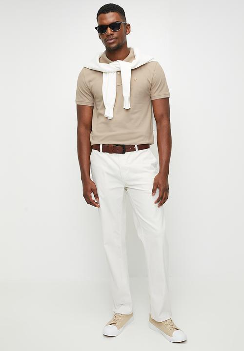 POLO - Carter essential pique short sleeve golfer - taupe	