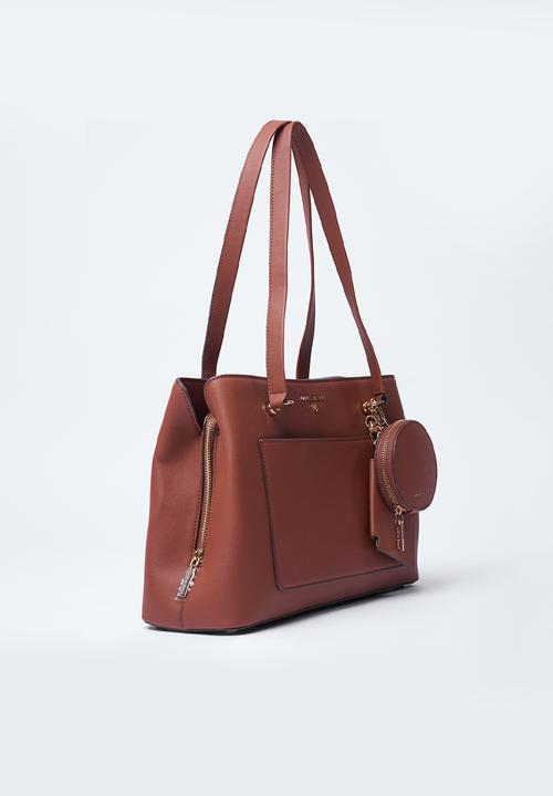 Anne Klein - Exclusive Silvia Triple Compartment Satchel Bag-Hazelnut