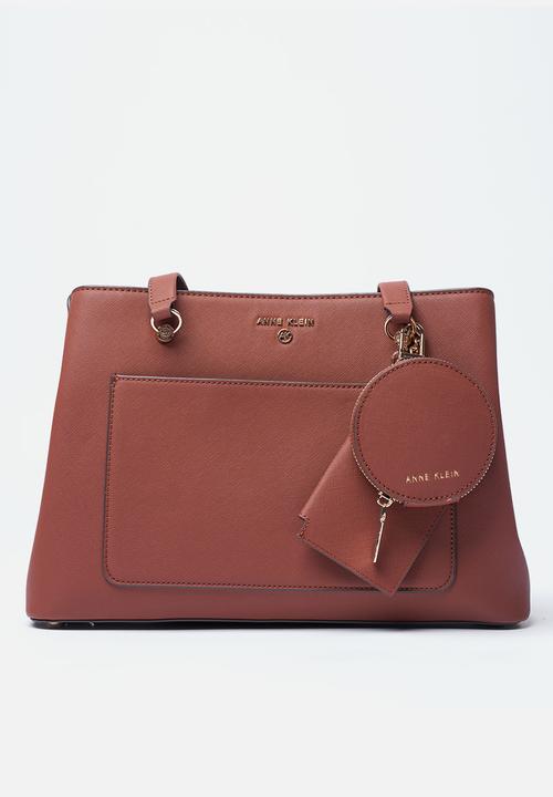 Anne Klein - Exclusive Silvia Triple Compartment Satchel Bag-Hazelnut