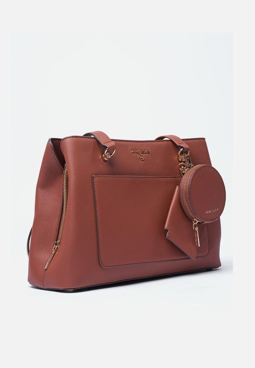 Anne Klein - Exclusive Silvia Triple Compartment Satchel Bag-Hazelnut