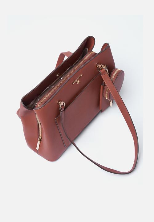 Anne Klein - Exclusive Silvia Triple Compartment Satchel Bag-Hazelnut