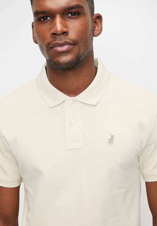 POLO - Carter essential pique short sleeve golfer - stone	