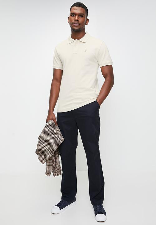 POLO - Carter essential pique short sleeve golfer - stone	