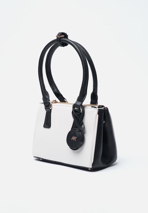 Anne Klein - Exclusive Satchel With Detachable Crossbody Strap Bag-Parchment/Black