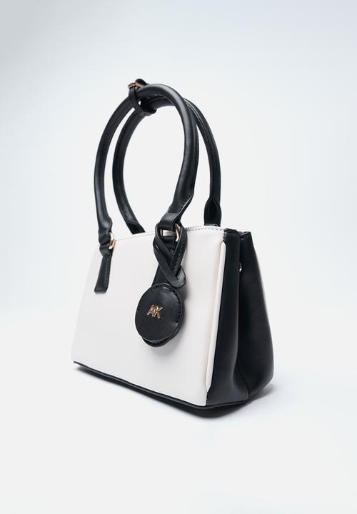 Anne Klein - Exclusive Satchel With Detachable Crossbody Strap Bag-Parchment/Black