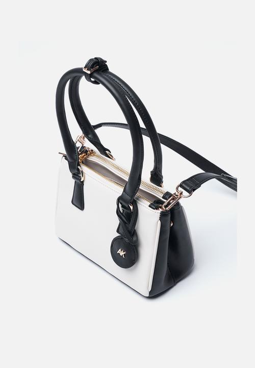 Anne Klein - Exclusive Satchel With Detachable Crossbody Strap Bag-Parchment/Black