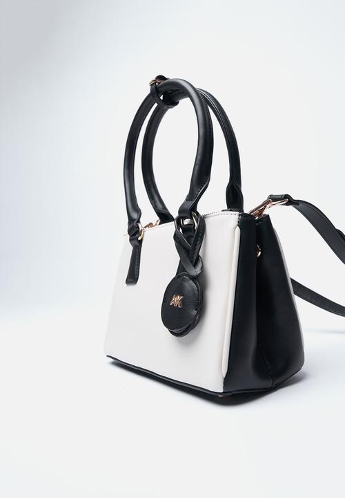 Anne Klein - Exclusive Satchel With Detachable Crossbody Strap Bag-Parchment/Black