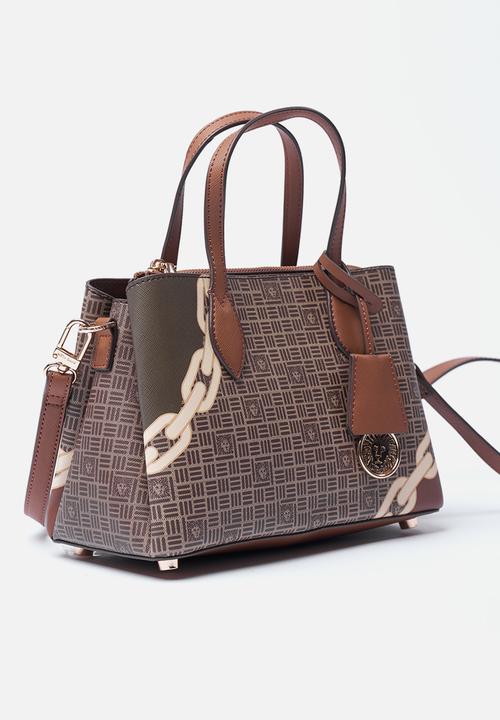 Anne Klein - Exclusive Bonded Satchel With Detachable Crossbody Strap Bag-Chestnut