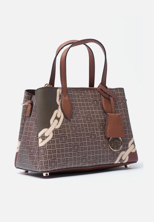 Anne Klein - Exclusive Bonded Satchel With Detachable Crossbody Strap Bag-Chestnut