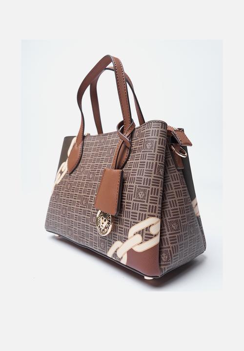 Anne Klein - Exclusive Bonded Satchel With Detachable Crossbody Strap Bag-Chestnut
