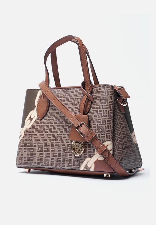 Anne Klein - Exclusive Bonded Satchel With Detachable Crossbody Strap Bag-Chestnut