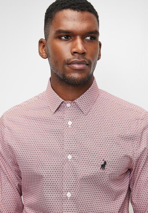 POLO - Douglas geometric printed shirt - red	