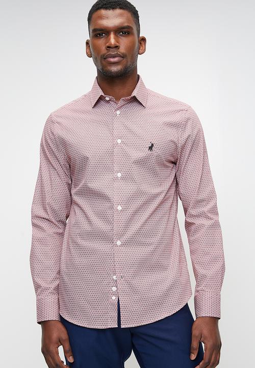 POLO - Douglas geometric printed shirt - red	