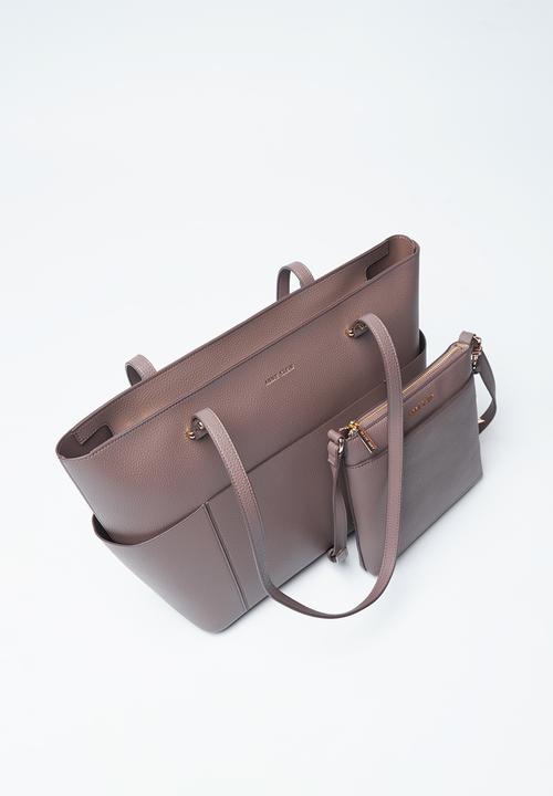 Anne Klein - Exclusive Madison-A 2 Piece Tote With Crossbody Bag-Mink