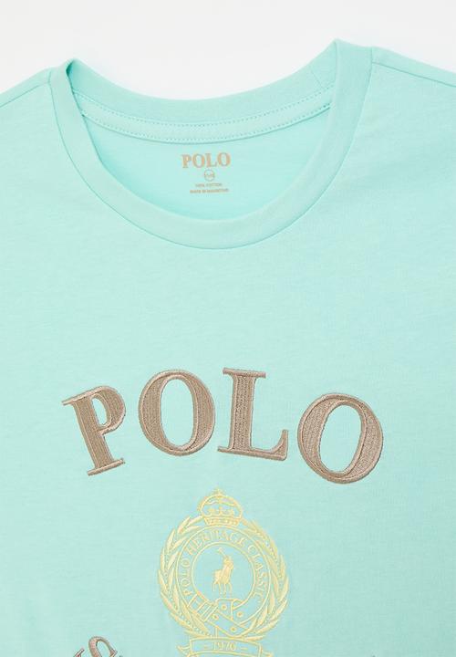 POLO - Boys logan crested short sleeve tee - turquoise