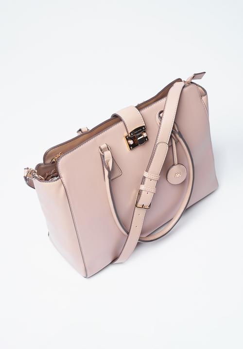Anne Klein - Exclusive Tote With Laptop Case & Detachable Crossbody Strap Bag-Blush