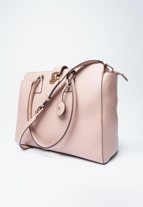 Anne Klein - Exclusive Tote With Laptop Case & Detachable Crossbody Strap Bag-Blush
