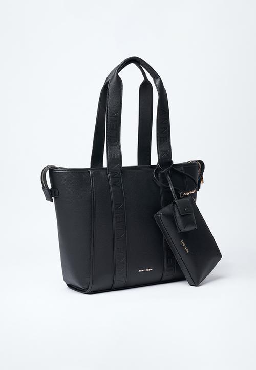 Anne Klein - Medium Tote With Debossed Handle Bag-Black