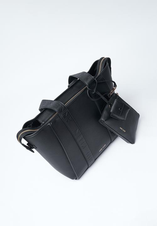 Anne Klein - Medium Tote With Debossed Handle Bag-Black