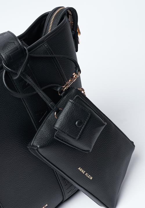 Anne Klein - Medium Tote With Debossed Handle Bag-Black