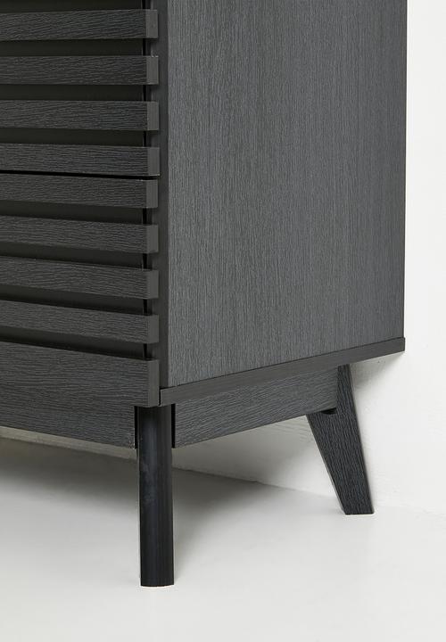 Sixth Floor - Slatted 4 Drawer Storage - Black
