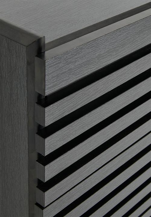 Sixth Floor - Slatted 4 Drawer Storage - Black