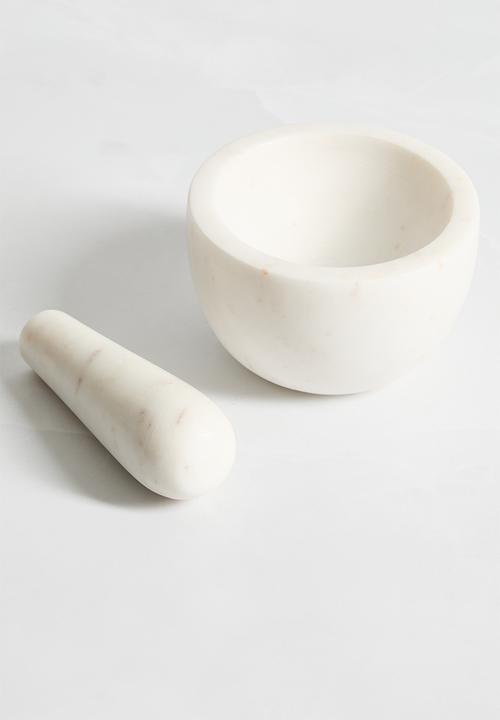 Sixth Floor - Mega marble pestle & mortar - White