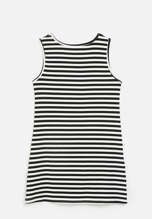 Pop Candy - Striped tank dress - black stripes