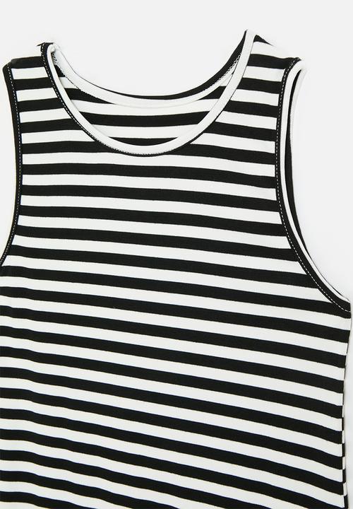 Pop Candy - Striped tank dress - black stripes
