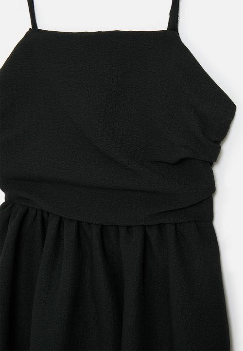 Pop Candy - Shoulder tie strap dress - black
