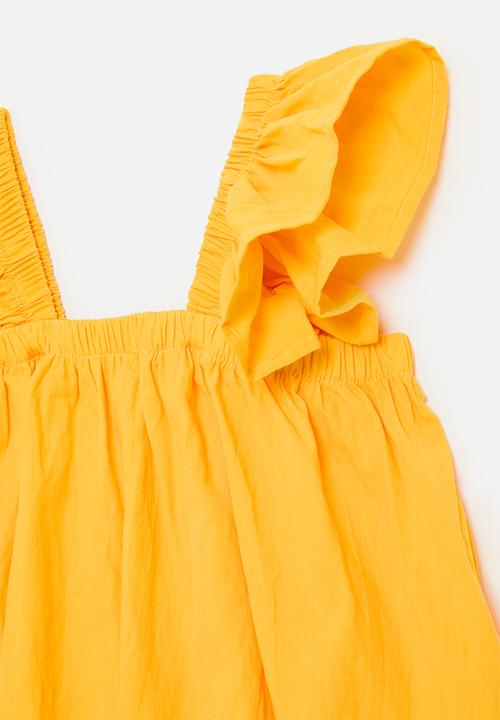 Pop Candy - Frilled sleeve top - yellow