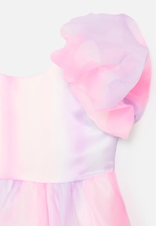 Pop Candy - Puff sleeve occasion dress - pink & purple