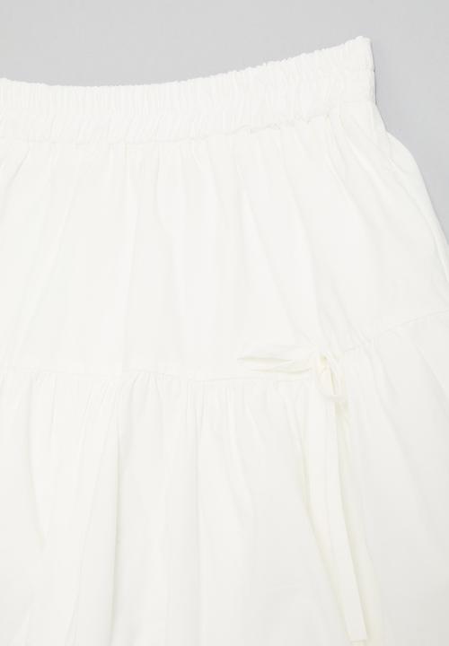 Pop Candy - Bow detail bubble skirt - white