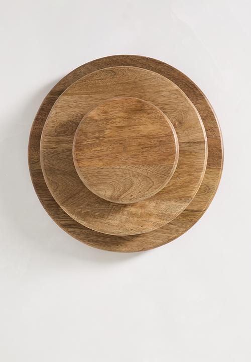 Sixth Floor - Stack wooden platter set of 3 - Natural