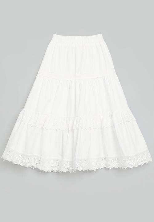 Pop Candy - Broderie anglaise gypsy skirt - white