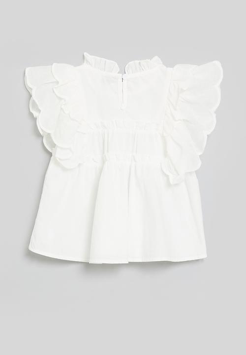 Pop Candy - Ruffle blouse - white