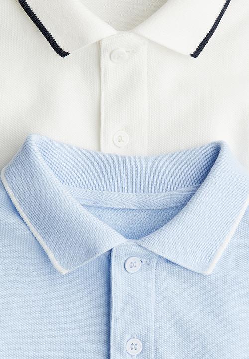 H&M - 2 pack polo shirts - light blue & white 