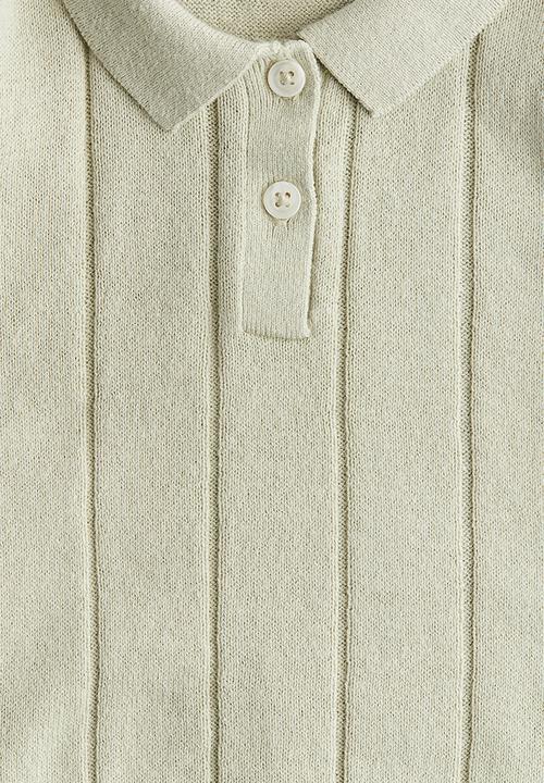 H&M - Knitted polo shirt - light green