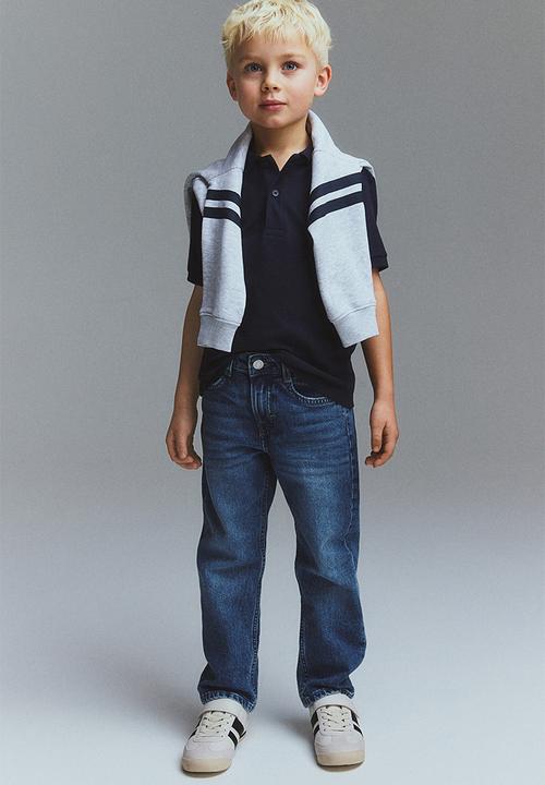 H&M - Cotton piqué polo shirt - navy blue