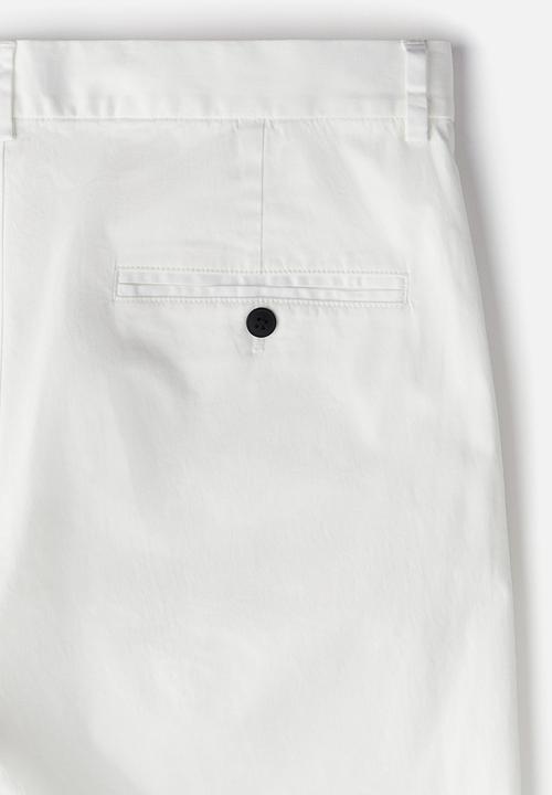 H&M - Slim fit twill trousers - white 