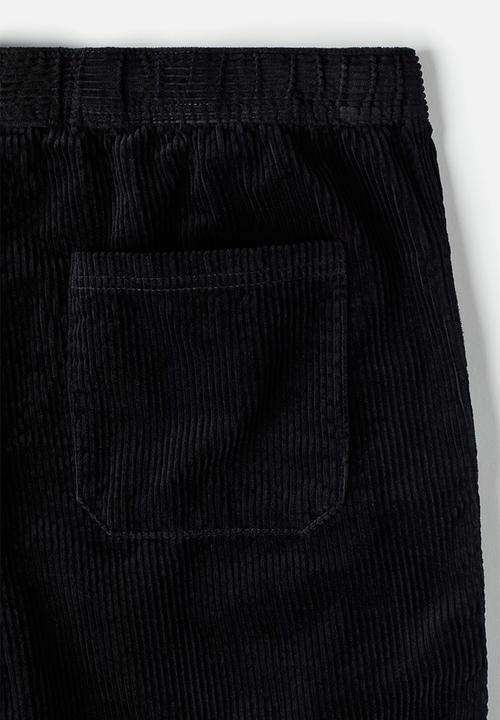 H&M - Regular fit corduroy shorts - black