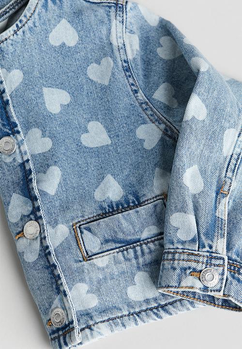 H&M - Denim jacket - denim blue hearts