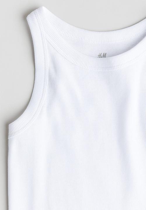 H&M - Ribbed cotton vest top - white
