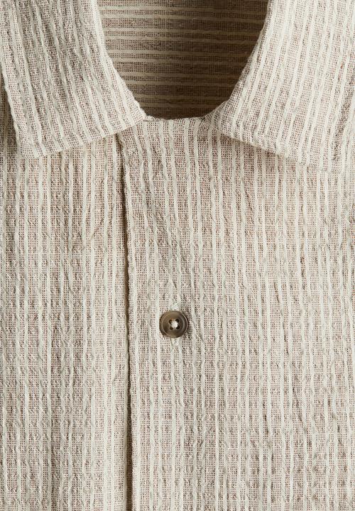 H&M - Regular fit linen-blend resort shirt - beige
