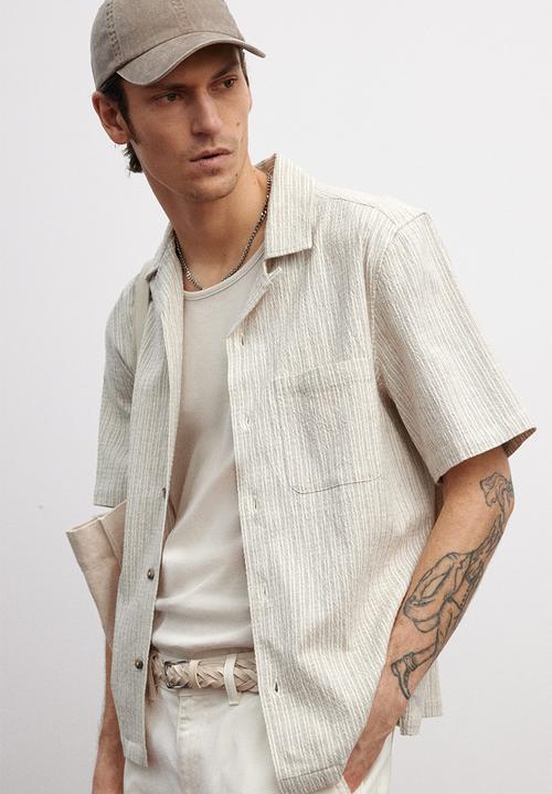 H&M - Regular fit linen-blend resort shirt - beige