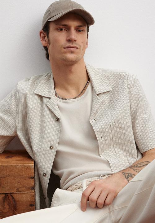 H&M - Regular fit linen-blend resort shirt - beige